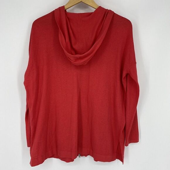Cabi Shirt Size Small Womens Red Beachcomber Hoodie 5137 Full Zip Knit Pocket - Picture 6 of 8
